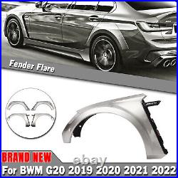 1Set Silver Car Fender Flares Cover Kit For BMW G20 G28 M Sport AKASAKA 2019-22