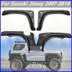 4PCS Car Fender Flare Kit Set For Suzuki Jimny Wheel Arch 2007-2018 Cover Black