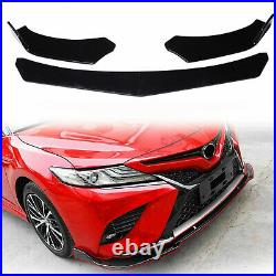 4X Car Front Bumper Lip Body Kit Spoiler Splitter Glossy Black For Toyota Camry