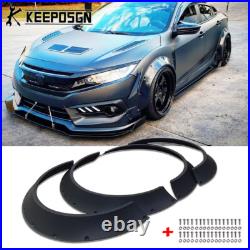4pcs For Honda Civic TypeR Matte Fender Flares Wheel Arched CONCAVE Widebody Kit