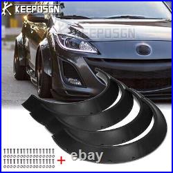 4x Fender Flares Flexible 4 Extra Wide CONCAVE Body Kit For Mazda 3 5 6 323 929