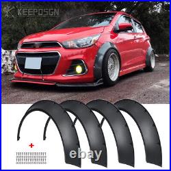 4x For Chevy Spark LT 16-22 Matte Fender Flares CONCAVE Widebody Wheel Arche Kit