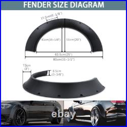 4x For VW Polo Golf Matte Fender Flares Wheel Arched CONCAVE 10mm Widebody Kit