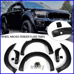6PCS Black Wide Wheel Arches Fender Flares Body Kit For 2019-2022 Ford Ranger T8