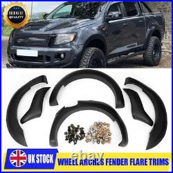 6Pcs Black Wide Wheel Arches Fender Flares Body Kit For 12-2015 Ford Ranger T6 A