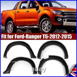 6Pcs Black Wide Wheel Arches Fender Flares Body Kit For 2012-2015 Ford Ranger T6