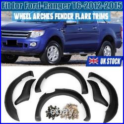 6Pcs Black Wide Wheel Arches Fender Flares Body Kit For 2012-2015 Ford Ranger T6