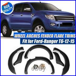 6Pcs Black Wide Wheel Arches Fender Flares Body Kit For 2012-2015 Ford Ranger T6