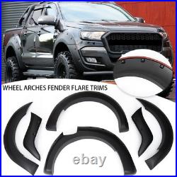 6Pcs Black Wide Wheel Arches Fender Flares Body Kit For Ford Ranger T7 16-18 UK