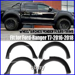 6Pcs Black Wide Wheel Arches Fender Flares Body Kit For Ford Ranger T7 2016-2018