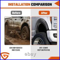 6Pcs Wide Wheel Arches Fender Flares Body Kit BLACK For 2016-2018 Ford Ranger T7