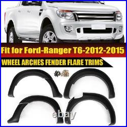 6Pcs Wide Wheel Arches Fender Flares Body Kit Black For 12-2015 Ford Ranger T6