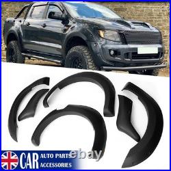 6 Pcs Black Wide Wheel Arches Fender Flares Body Kit For 12-2015 Ford Ranger T6