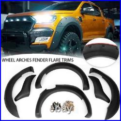 6 Pcs Black Wide Wheel Arches Fender Flares Body Kit For 12-2015 Ford Ranger T6