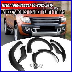 6pcs Black Wide Wheel Arches Fender Flares Body Kit For Ford Ranger T6 12-15