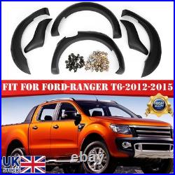 6pcs Black Wide Wheel Arches Fender Flares Body Kit For Ford Ranger T6 12-15