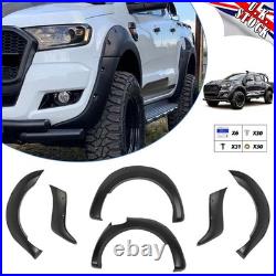 6pcs Wide Arch Kit Fender Flares Wheel Arches Set For Ford Ranger T7 2015-2018
