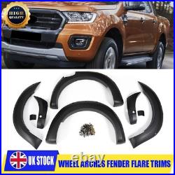 6x Black Wide Wheel Arches Fender Flares Body Kit For Ford Ranger T8 2019-2022