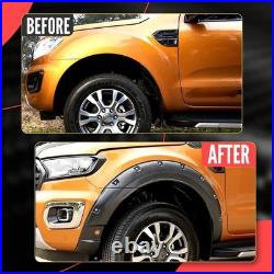 6x Wide Wheel Arches Fender Flares Body Kit Black For Ford Ranger T8 2019-2022