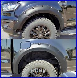 6x Wide Wheel Arches Fender Flares Body Kit Black For Ford Ranger T8 2019-2022