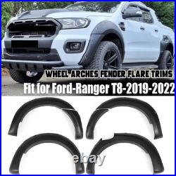 6x Wide Wheel Arches Fender Flares Body Kit Black For Ford Ranger T8 2019-2022