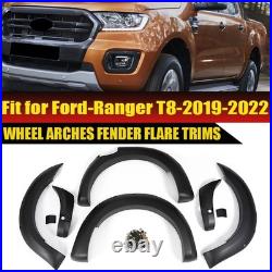 6x Wide Wheel Arches Fender Flares Body Kit Black For Ford Ranger T8 2019-2022