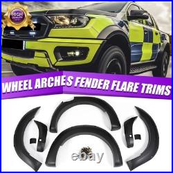 6x Wide Wheel Arches Fender Flares Body Kit Black For Ford Ranger T8 2019-2022