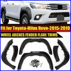 Black For Toyota Hilux Revo 2015-2019 Wheel Arches Fender Flares Wide Body Kit