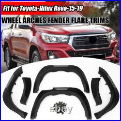 Black For Toyota Hilux Revo 2015-2019 Wheel Arches Fender Flares Wide Body Kit