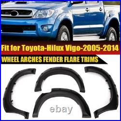 Black For Toyota Hilux Vigo 2005-14 Wide Wheel Arches Fender Flares Body Kit