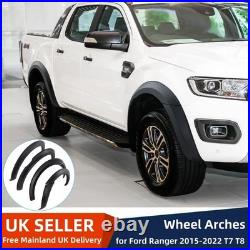 Black Wide Wheel Arch Fender Flare Body Kit For Ford Ranger T7 T8 2015-2022