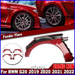 Car Red Side Fender Flares Cover Kit For BMW G20 G28 330i M340i M Sport 2019-22
