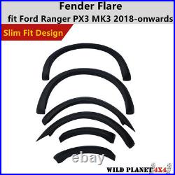 Fender Flare Kit Fits Ford Ranger MK3 PX3 Slim Matte Black Guard Trim 2018-2021