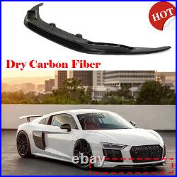 Fit For Audi R8 2016-2018 Front Bumper Lip Splitters Spoiler Dry Carbon Fiber