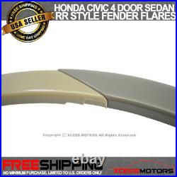 Fits 06-11 Honda Civic 4Dr Sedan RR Style Front Rear Fender Flares Unpainted ABS