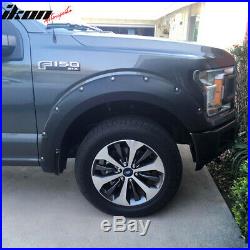 Fits 18-19 Ford F150 Offroad Pocket Style Fender Flares 4PC Smooth Black PP