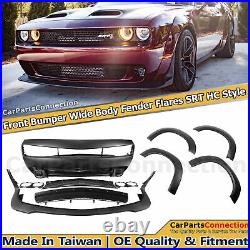 For 15-20 Challenger HC Style Front Bumper Widebody Fender Flares Amber Markers