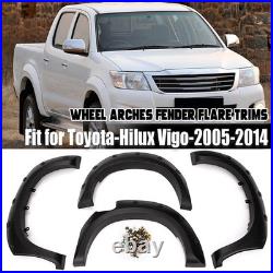 For 2005-14 Toyota Hilux Vigo Black Wide Wheel Arches Fender Flares Body Kit