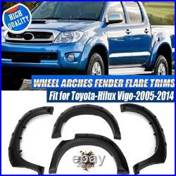 For 2005-14 Toyota Hilux Vigo MK6 MK7 Wide Wheel Arches Fender Flares Kit Black