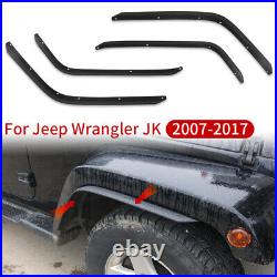 For 2007-2017 Jeep Wrangler JK Front & Rear Fender Flares Extensions Kit 4PCS