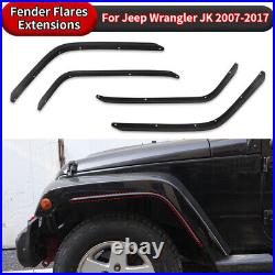 For 2007-2017 Jeep Wrangler JK Front & Rear Fender Flares Extensions Kit 4PCS