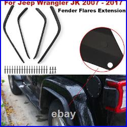 For 2007-2017 Jeep Wrangler JK Front & Rear Fender Flares Extensions Kit 4PCS
