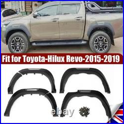 For 2015-2019 Toyota Hilux Revo Wide Body Wheel Arches Fender Flares Kit Black