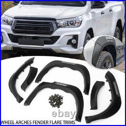 For 2015-2019 Toyota Hilux Revo Wide Body Wheel Arches Fender Flares Kit Black