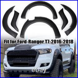 For 2016-2018 Ford Ranger T7 Black Wide Wheel Arches Fender Flares Body Kit 6Pcs