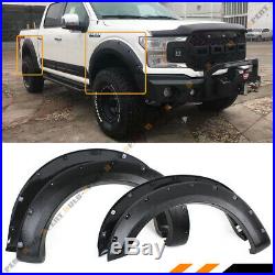 For 2018-19 Ford F150 Offroad Textured Black Pocket Style 4pc Fender Flares Kit