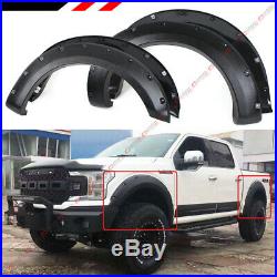 For 2018-19 Ford F150 Offroad Textured Black Pocket Style 4pc Fender Flares Kit