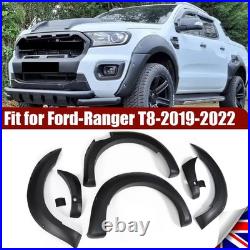 For 2019-2022 Ford Ranger T8 Black Wide Wheel Arches Fender Flares Body Kit 6Pcs