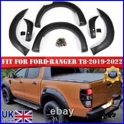 For 2019-2022 Ford Ranger T8 Black Wide Wheel Arches Fender Flares Body Kit 6Pcs