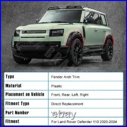 For Defender 110 L663 2020+ Gloss Black Wide Wheel Arches Fender Flare Trims Kit